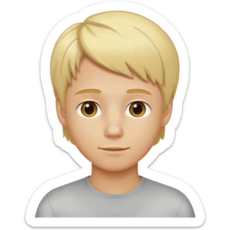 Je veux un garçon blond qui montre à la caméra ses cheveux avec des mèches blondes sticker