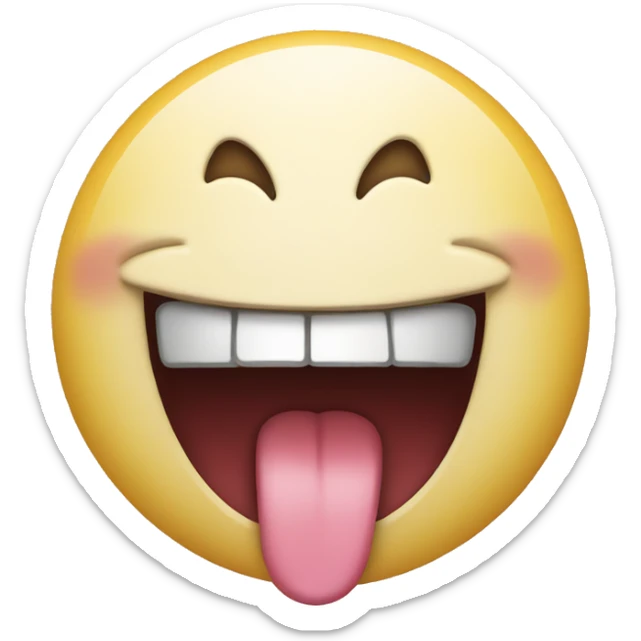 emoji with tongue out slightly sticker