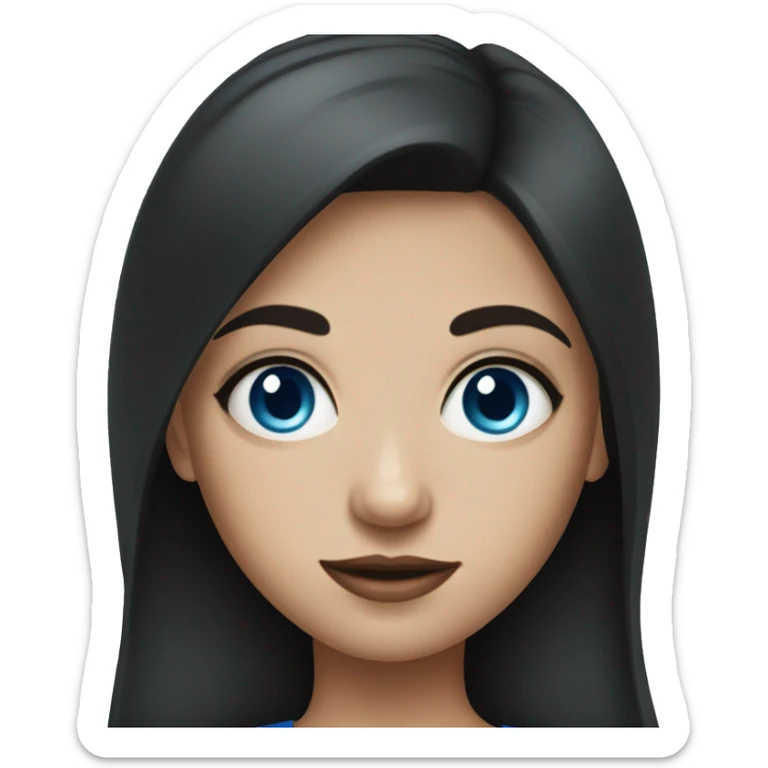 A girl with blue eyes and dark hair in a dress sticker