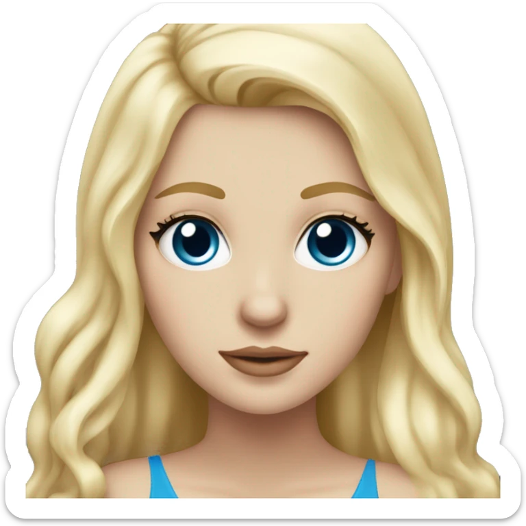 White girl long blonde hair with blue eyes with another girl who is Colombian with black hair  sticker