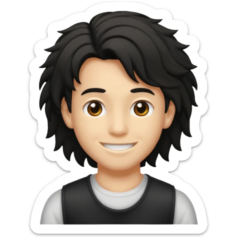 Je veut un garçon qui a des cheveux locks mi long c un renoi il porte un débardeur blanc et qui sourit sticker