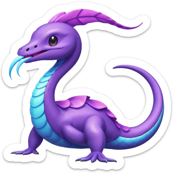 Shiny Aurorus-Heliolisk-Arbok-Fakémon-hybrid-creature (full body)  sticker