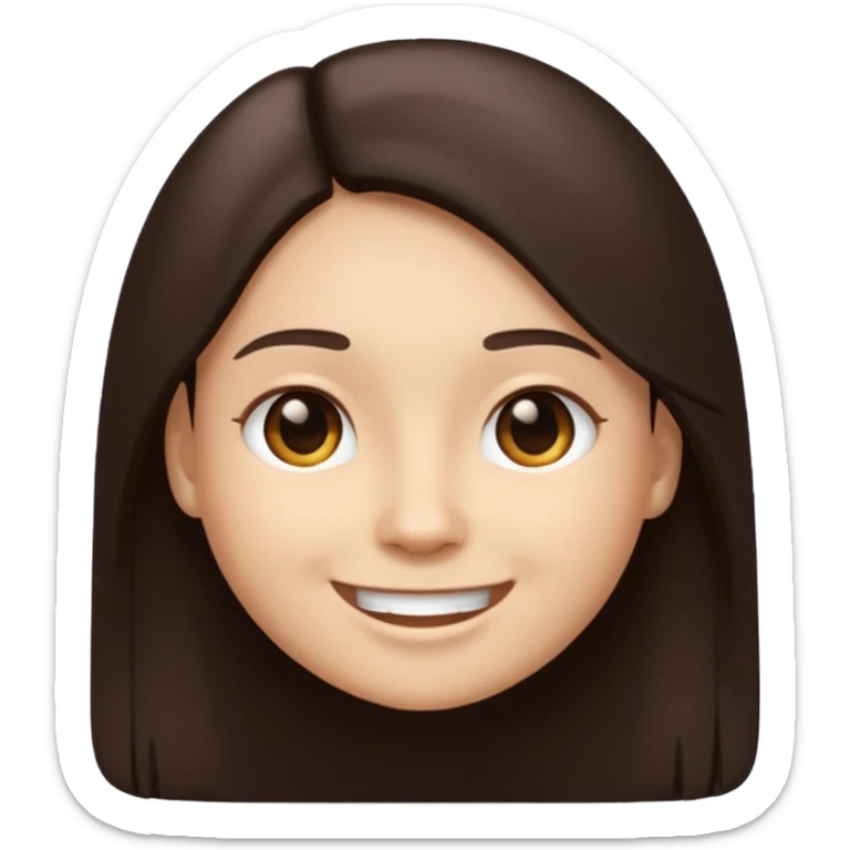 Make an emoji with long straight dark brown hair sticker