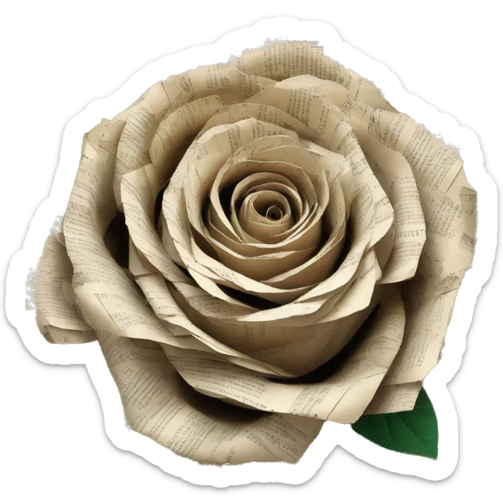Roses flowers, Shakespeare made of newspaper cuttings, roses flowers sticker