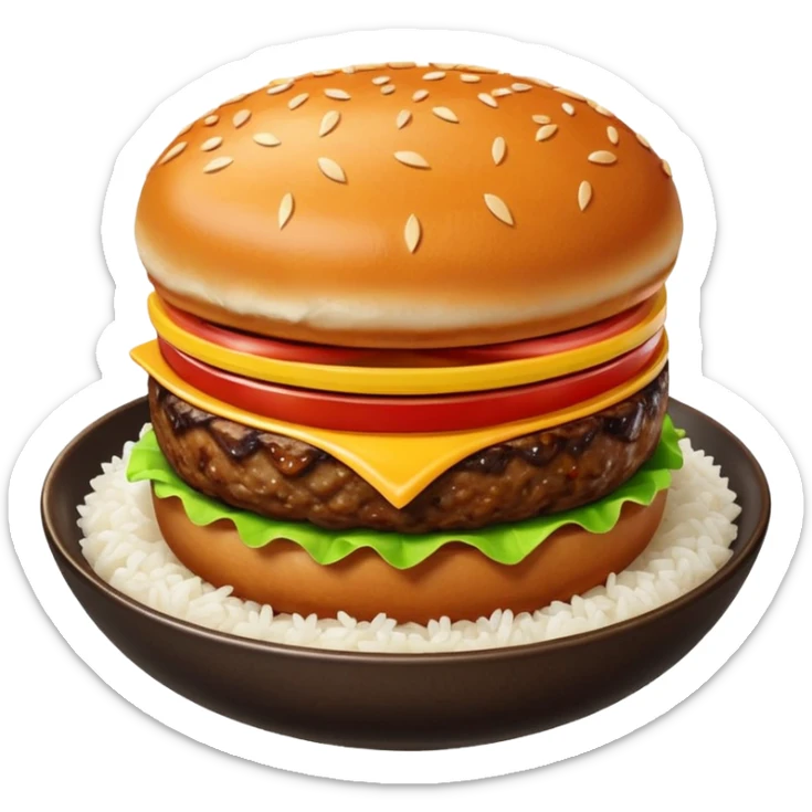 I want a hamburger patty on a bowl of rice. just the meat patty not bun, lettuce, cheese, tomato, etc sticker