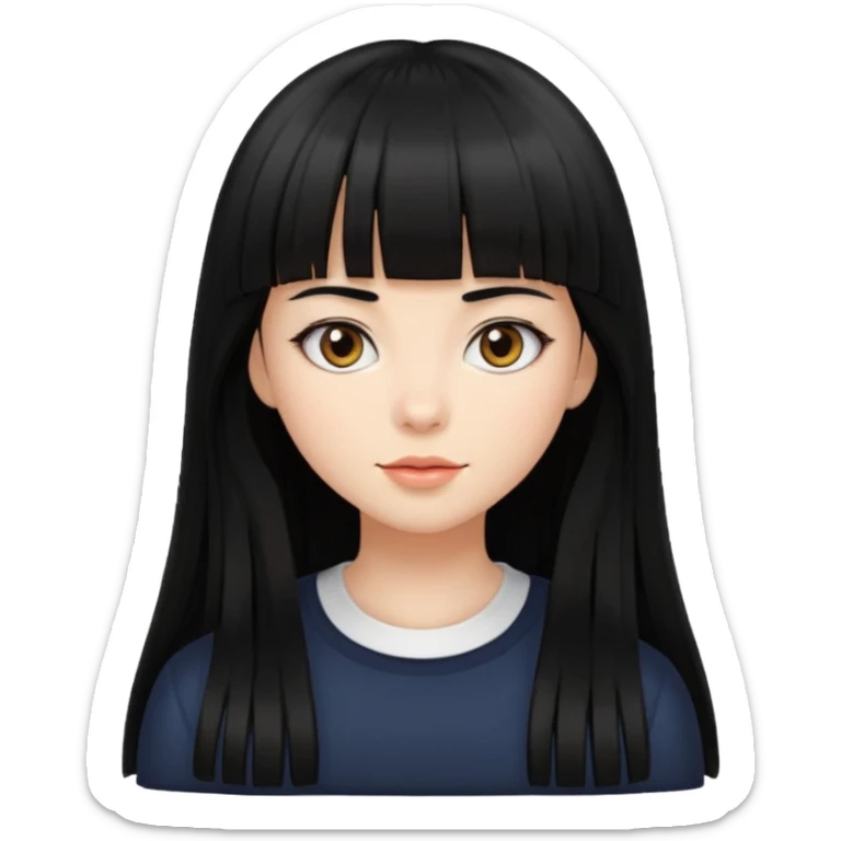 lecture girl with straight bangs fringe long black color hair 
lecture... lecture... sticker