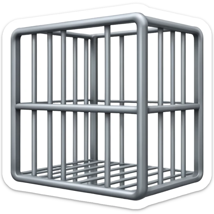 If there was a jail cell emoji in iOS, how would you design and iOS style emoji. Create an jail cell emoji with no prisoner. sticker