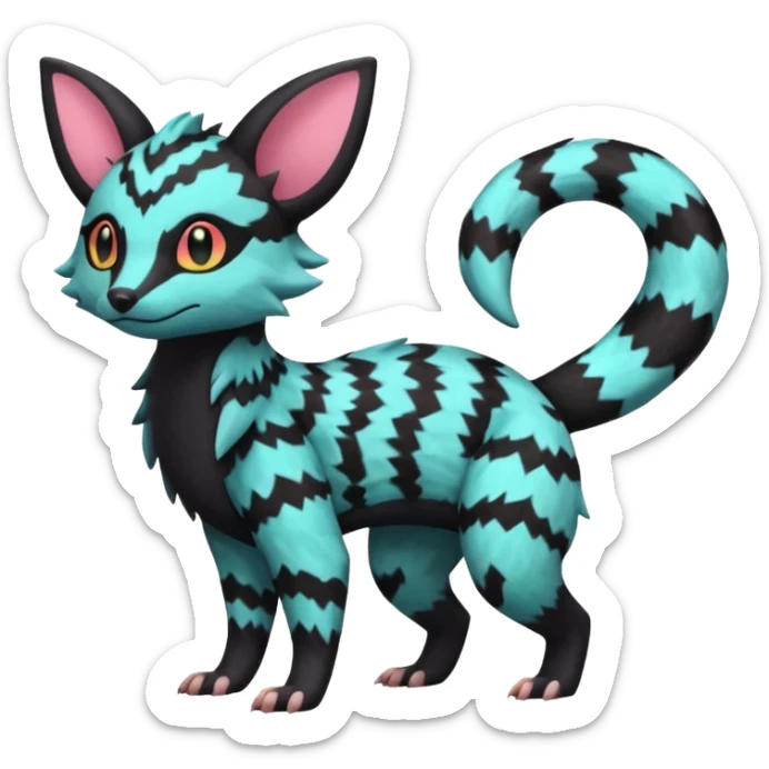 pastel Salandit-Umbreon-Genet-Noivern-Civet-Hybrid (Full body) sticker