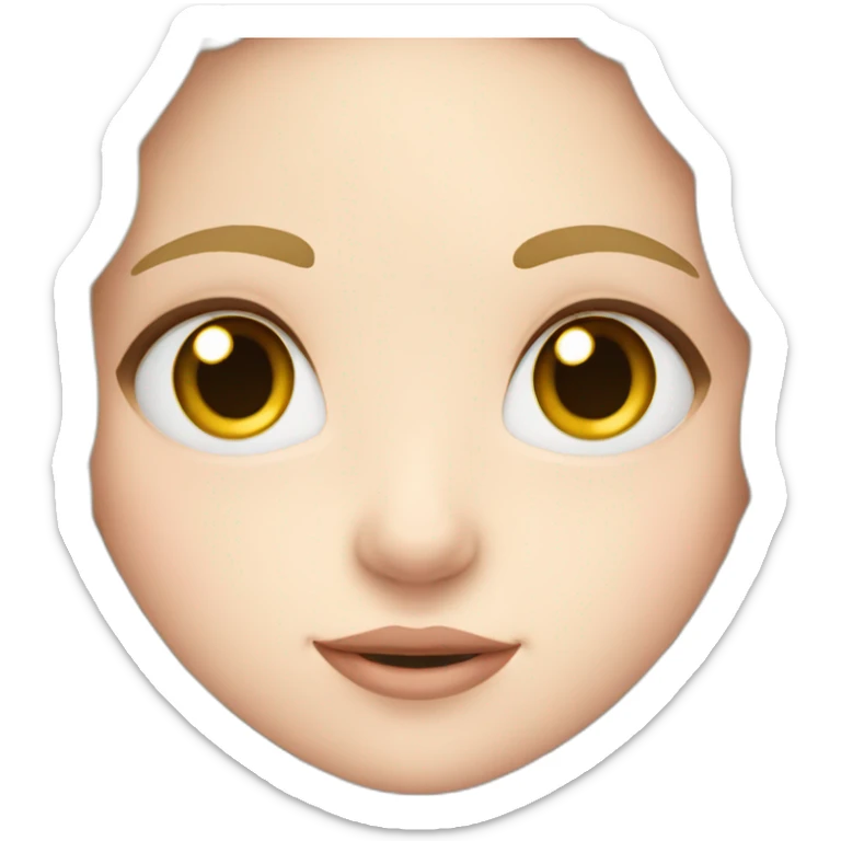 A young girl with pale skin and black long hair in a braid sticker