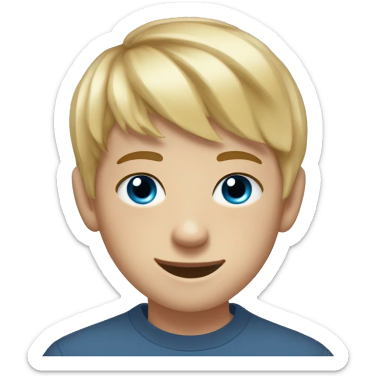 13 year old boy blond short hair blue eyes Fringe woith long taper some freckles oval faces sticker