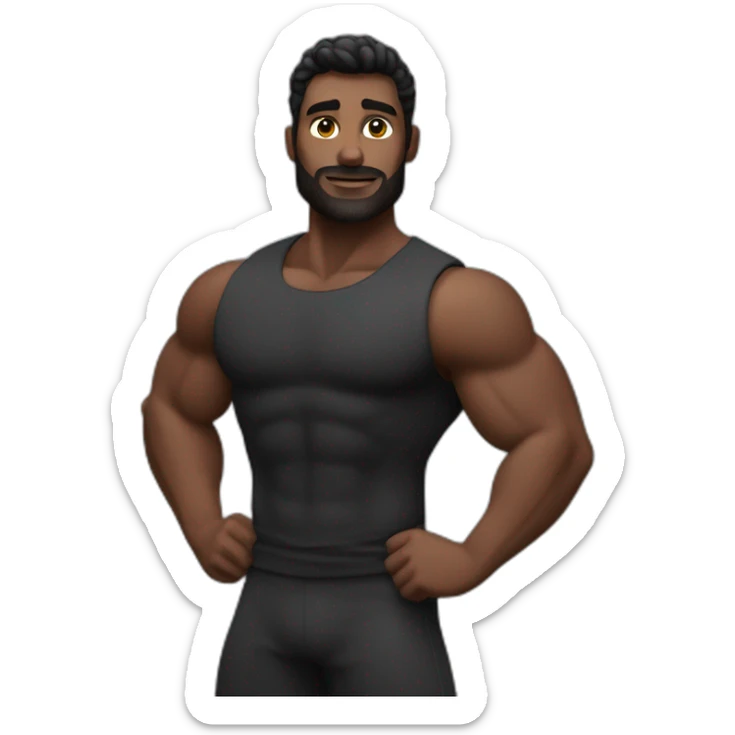 Homme noir musclé qui fait la pose d’apollon sticker