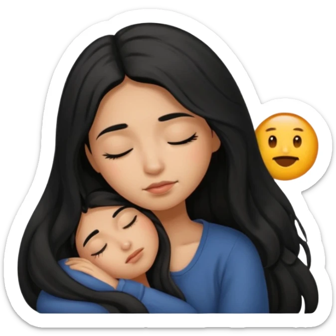 Portugal girl black long hair sleepy êtes sticker