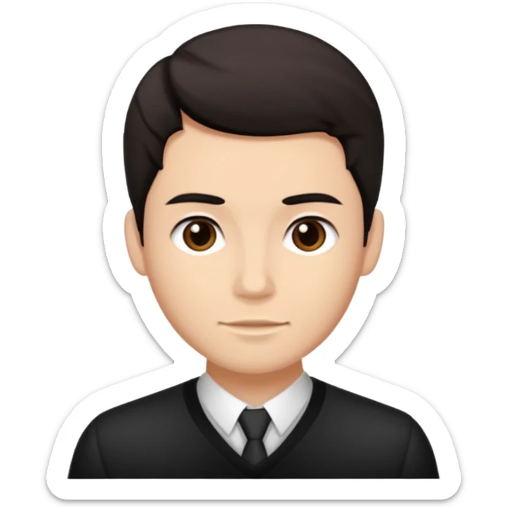 generate a emoji of man saying hii with normal skintone with some nice hair style with black-brown colour hair sticker
