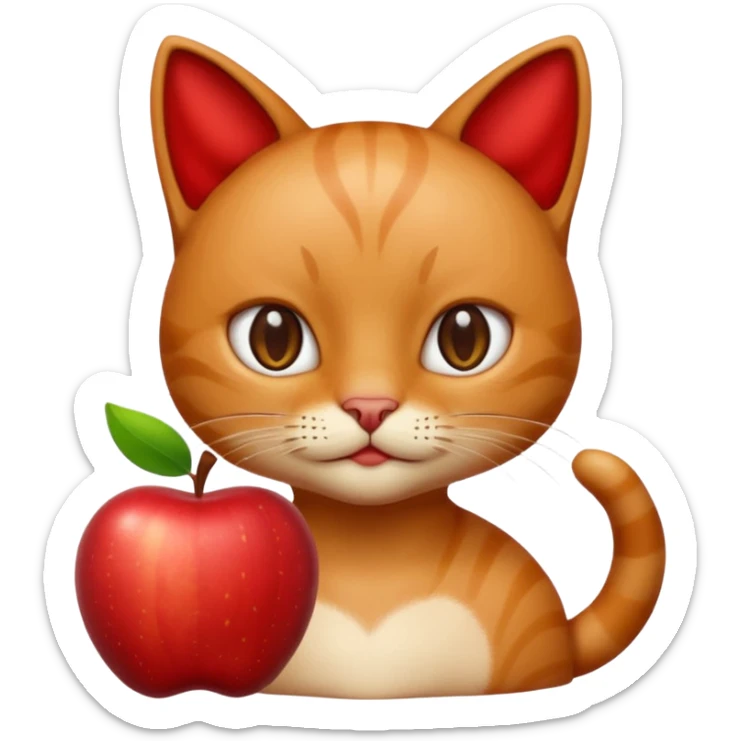 default apple man emoji, with the body of a cat, not as a head sticker