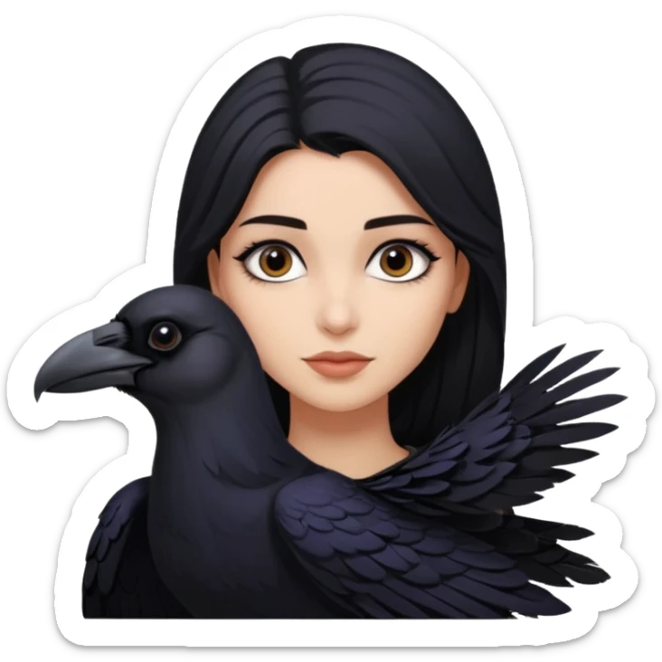 Black aly is the wife of cregan stark and looks like Hande Erçel. She has a raven on her shoulder  sticker