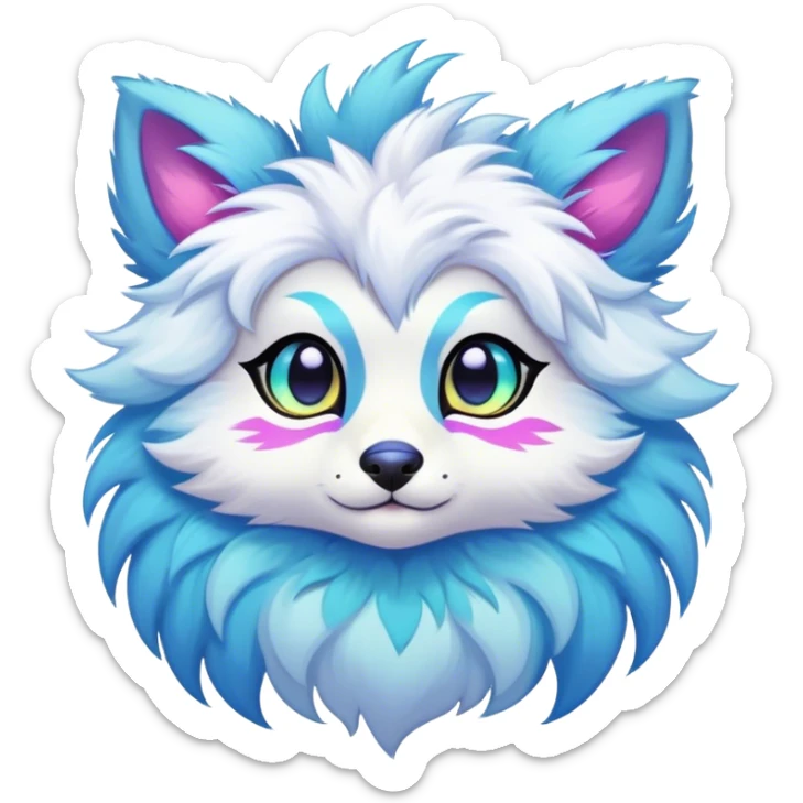 Kawaii bright fantasy ethereal anthro fursona animal sticker