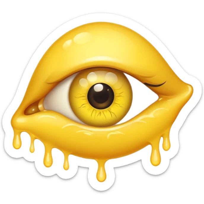 eye booger, small yellow gooey substance in the corner of an eye sticker