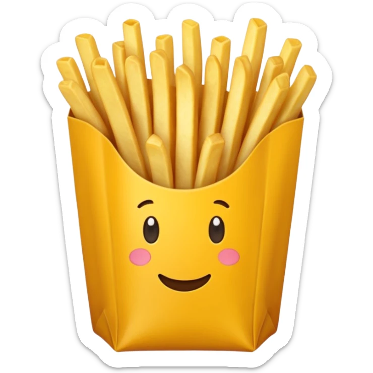 Porzione di patatine media confezione gialla sticker