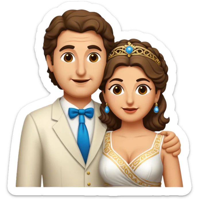 Cinematic Realistic My Big Fat Greek Wedding Pop Culture Emoji, depicting a vibrant celebration of Greek culture rendered with lively textures and festive lighting. sticker
