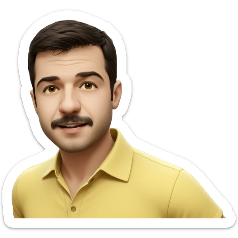 boy in yellow shirt outdoors sticker