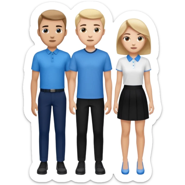 creame elementos graficos sguieendo este mismo modelo pero pensando en que sean para educacion edtech elearnig de ese estilo version hombre joven y mujer joven con colores coprorativos celeste negro blanco  sticker