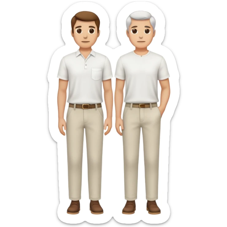 can you create a white men shirt and light colour pants for a man, only clothing  sticker