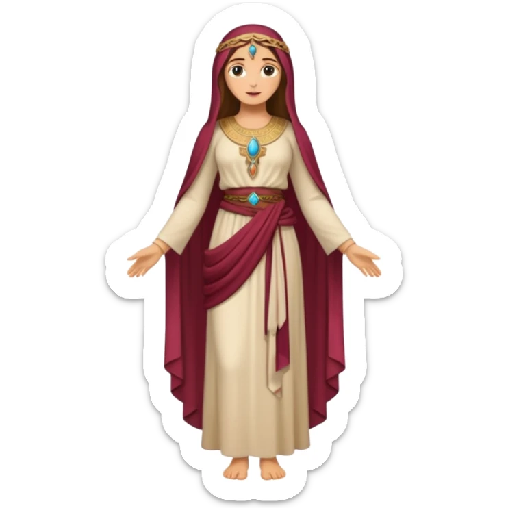 fullbody Mary Magdalene, fit and feminine, in ancient Middle Eastern attire sticker