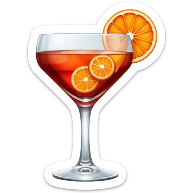 Mach mir einen Negroni Cocktail - wo nur eine Orangenscheibe im Glas zu sehen ist und kein Strohhalm  sticker