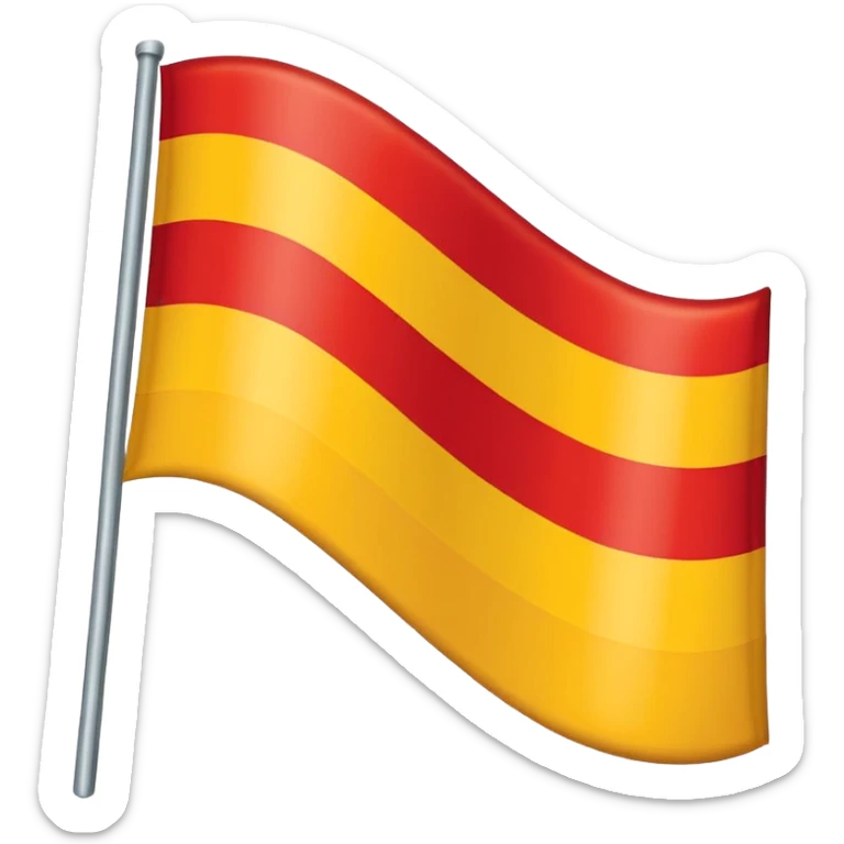 Similar to 🇮🇩 with yellow colour 50% and red colour 50% of 2 strip sticker