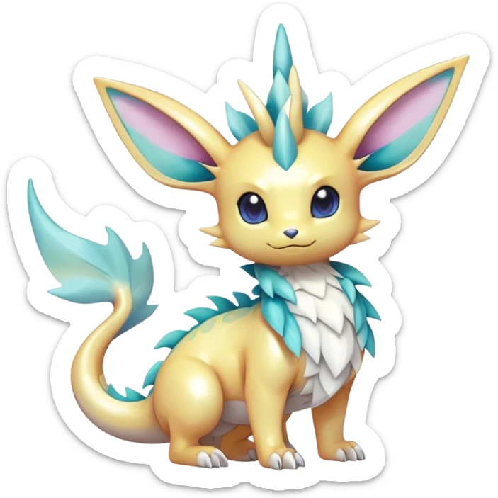 Shiny-Pastel-Eeveelution-Cute-Fakemon-Dragon-Pokémon-fusion full body sticker