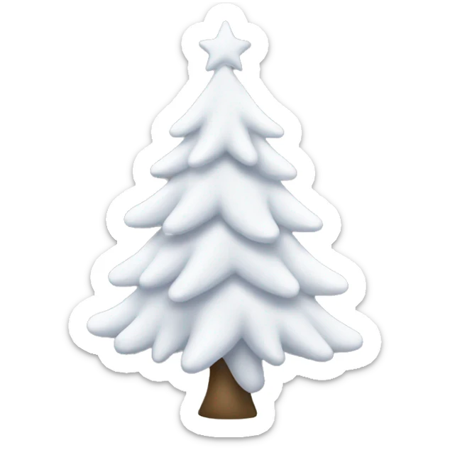 White Christmas tree sticker