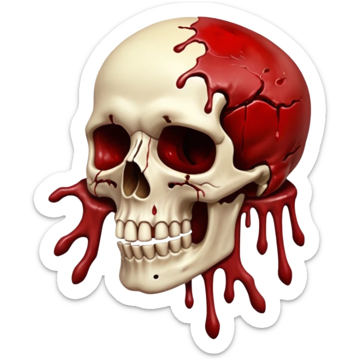 3D rotting corpse jumping in the air. In the style of your bloody skull art. More blood sticker