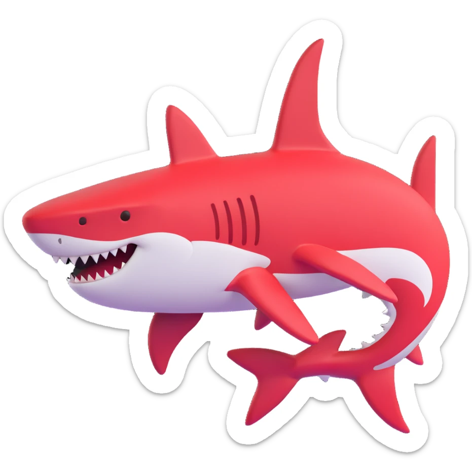 shark with red and white Air Jordans on its fins and back fin sticker