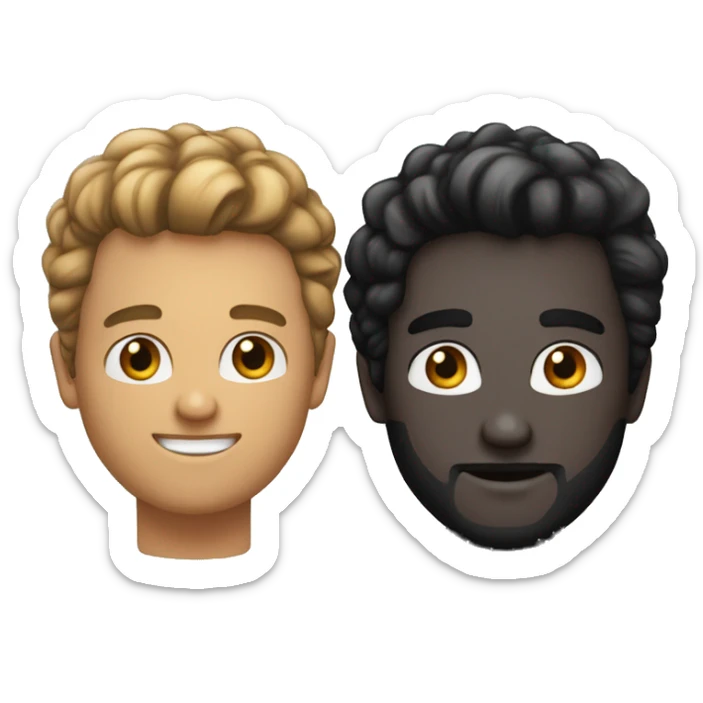 dois homens, um branco gordo e um negro de cabelo cacheado grande sticker