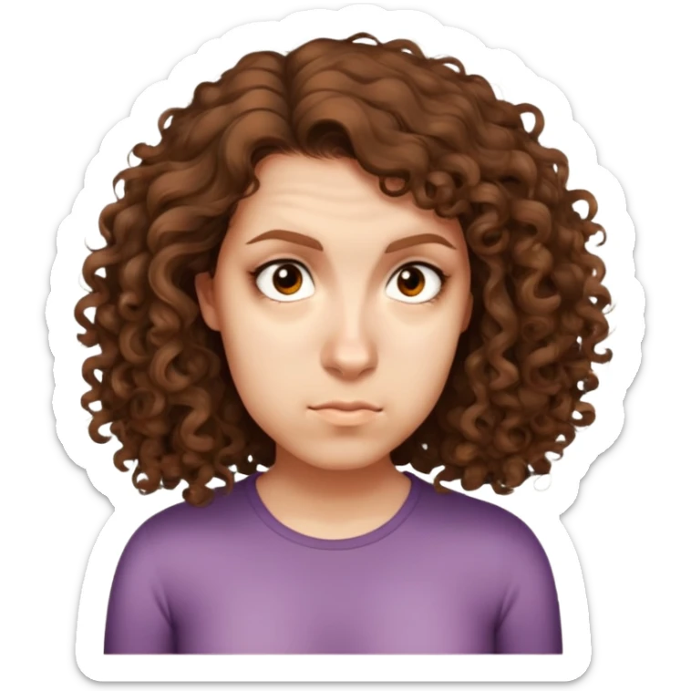 Curly haired girl not impressed  sticker