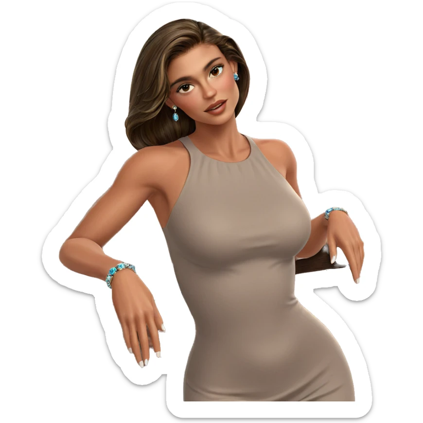 ocean beauty with elegant jewelry sticker