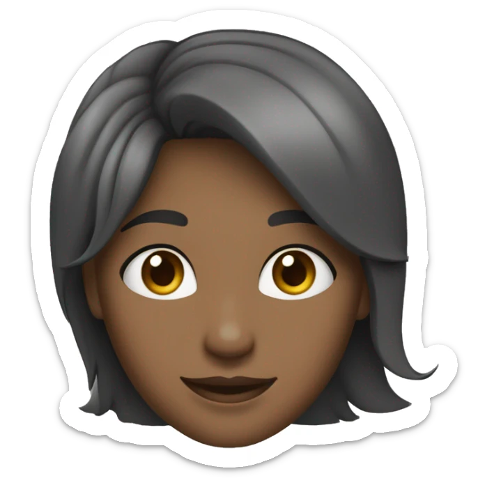 Mulher branca cabelo preto liso médio piscando de um olho só com um sorriso sticker