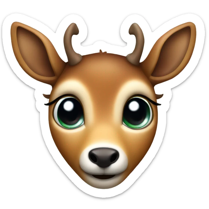 deer with eyes in the shape of heart emoji, deer's eyes are hearts sticker
