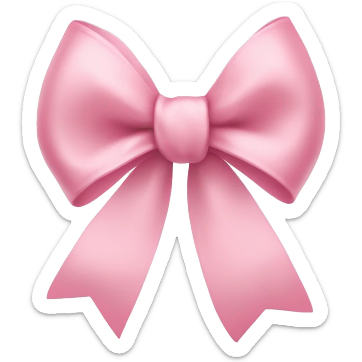 light pink ribbon bow sticker