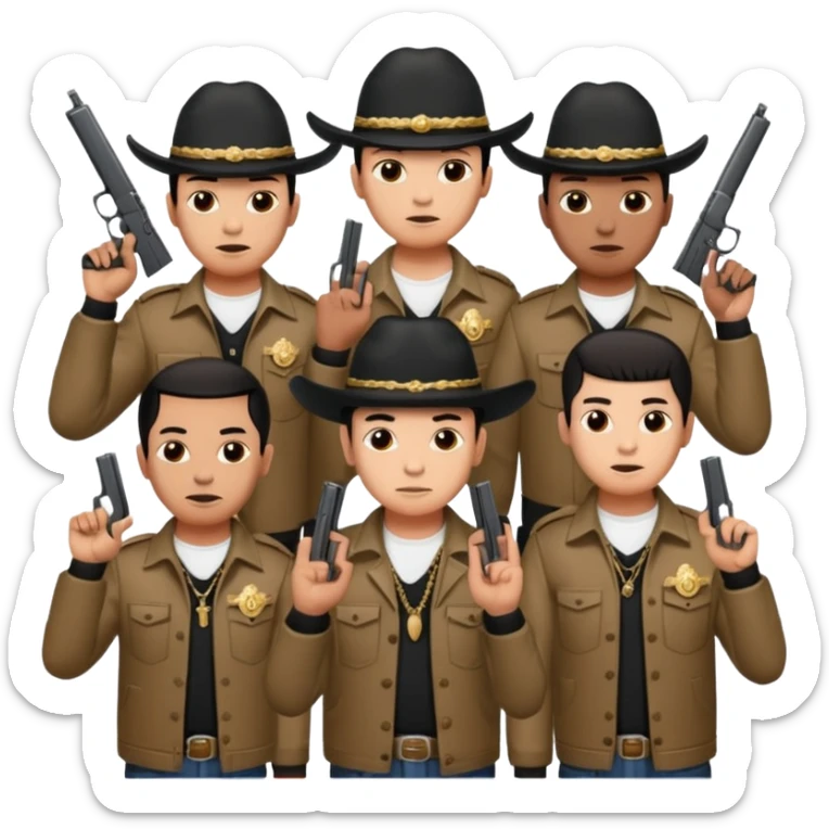 Norteño street gang with 14, hand gang signs and guns sticker