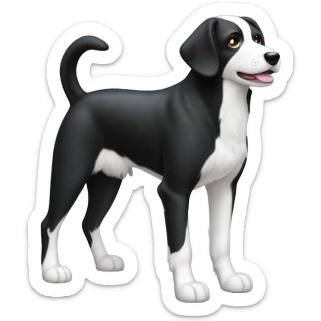 Black white dog sticker