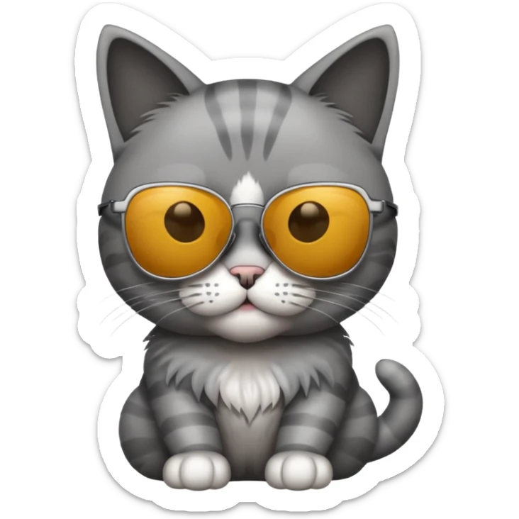 Cat with sunglasses sticker