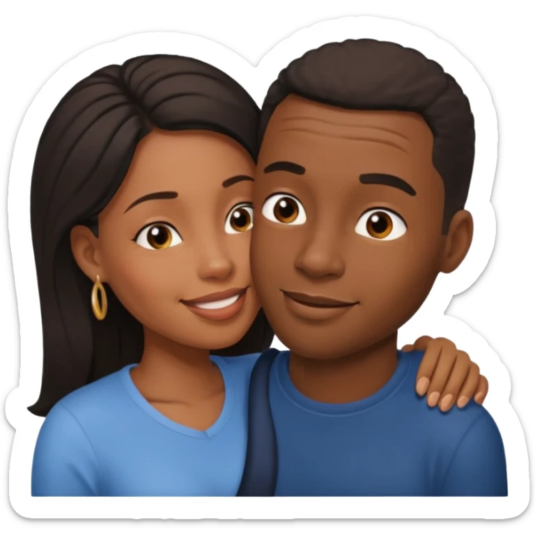 homme noire qui parle à l'oreille de la femme noire sticker