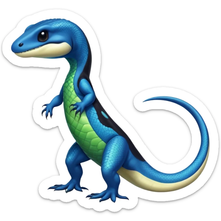 Orca-dragon-reptile-reptilian-lizard-skink-gecko-hybrid full body, two legs, arms, tail sticker