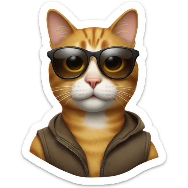 Cat with sunglasses sticker