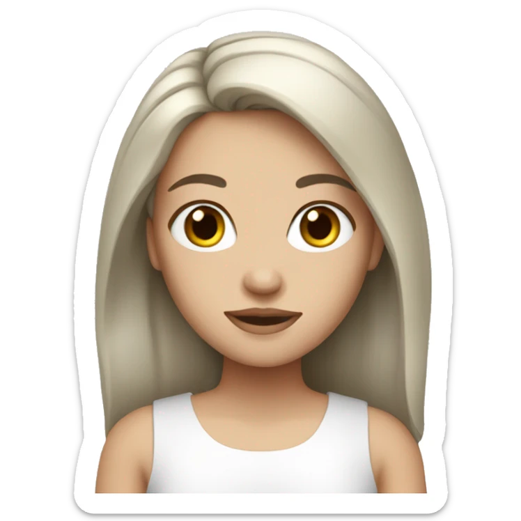 White brunette girl sticker