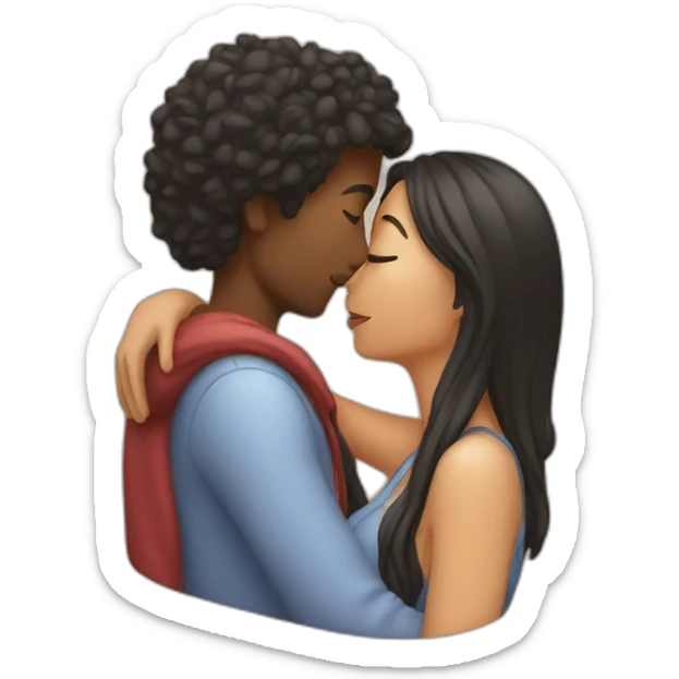 Couple kissing sticker