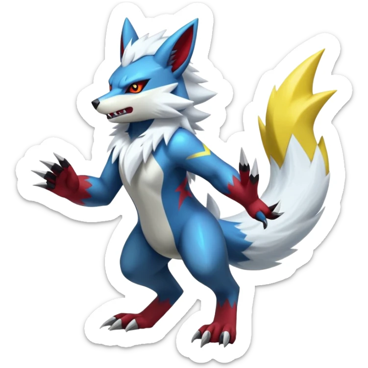 Shiny Epic Badass Zoroark-Zangoose-Zeraora-hybrid (Full body) sticker