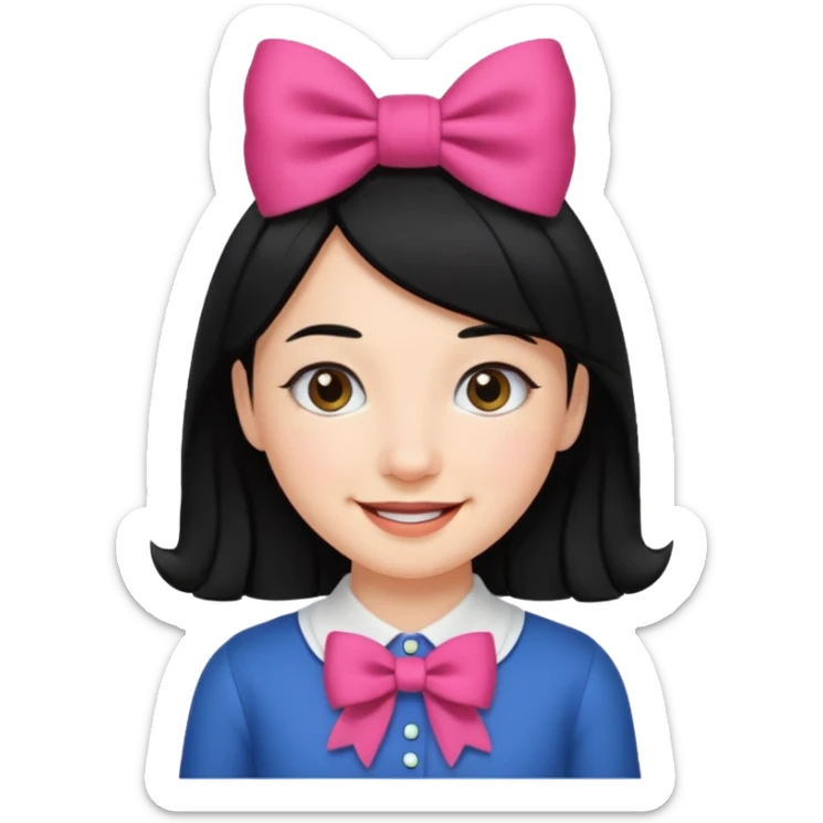 Adolf Hitler Like a girl hair with a bow  That he has black hair and a small mustache like Hitler  sticker