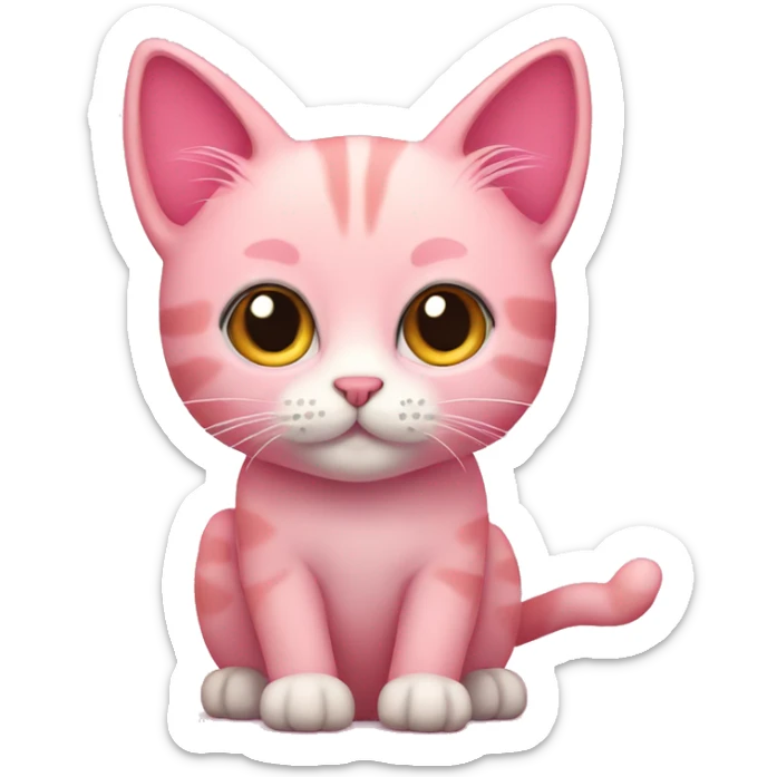 cute pink cat sticker